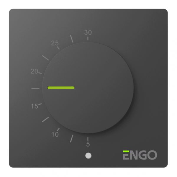 ENGO ESIMPLE laidinis virštinkinis temperatūros reguliatorius, 230V, juodas