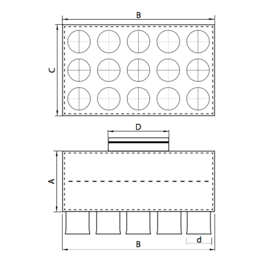 Oro paskirstymo dėžė LOK-H-160-75X15 - Image 2
